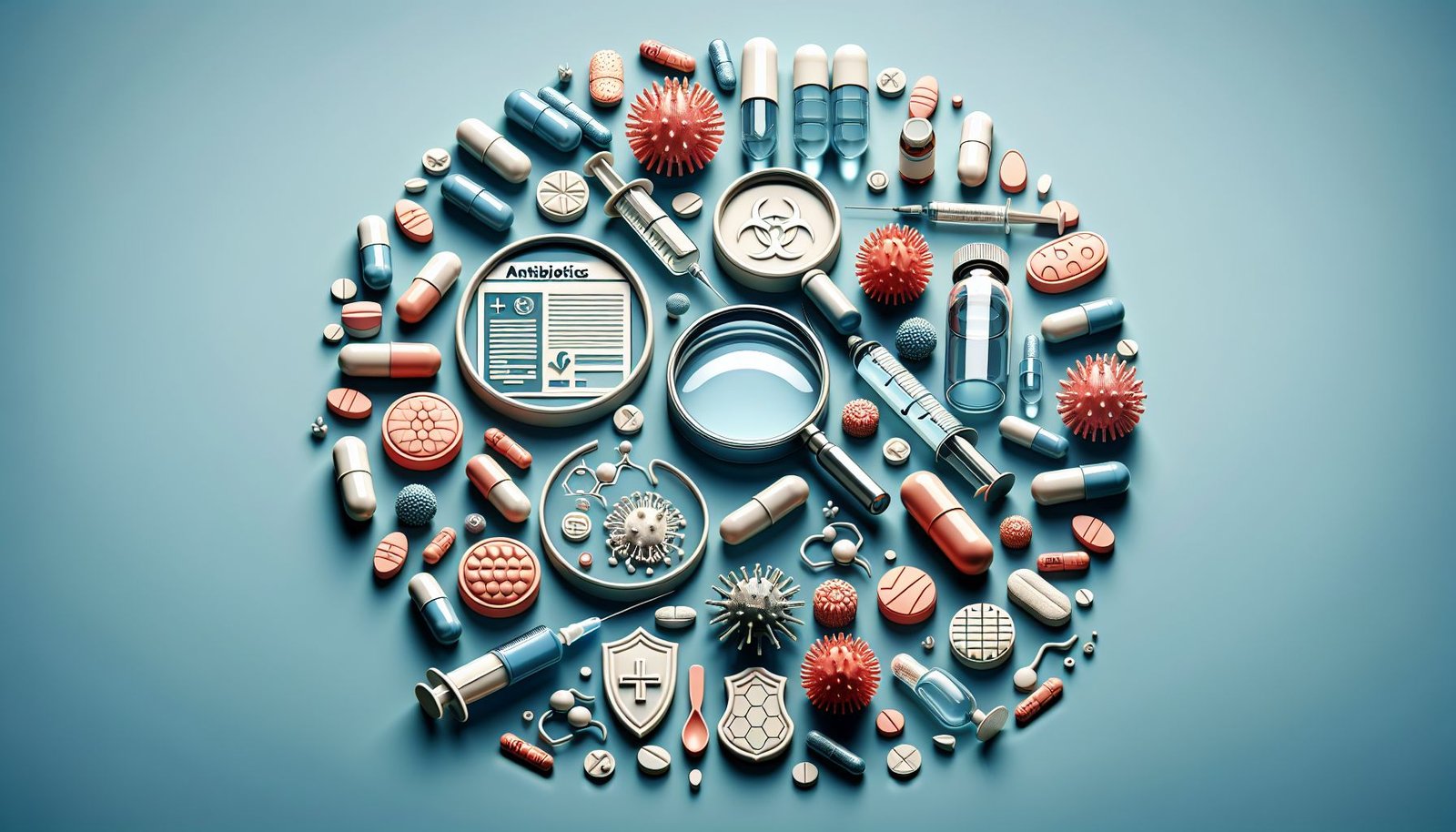 Image of various antibiotic pills and tablets